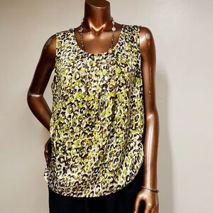 Kasper Leopard Print Silky Blouse Size PXL